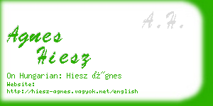 agnes hiesz business card